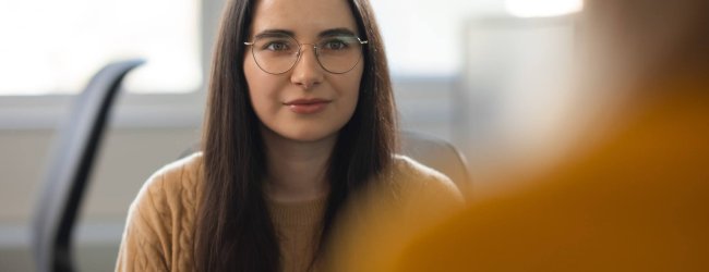 woman sitting in an office