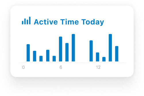 Illustration of the app interface showing Activity Monitoring functionality.